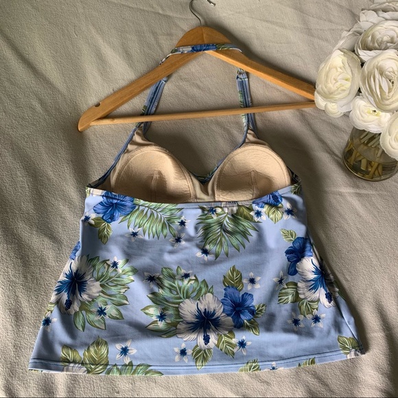Y2K Costa del Sol Floral Halter Tankini Top - Picture 3 of 10